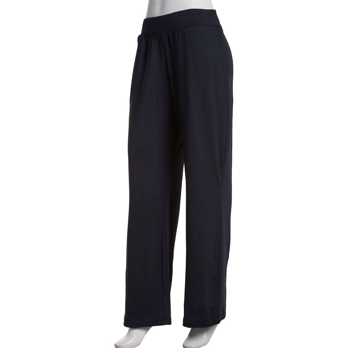 Petite Mountain Ridge Fleece Back Pull On Black Wide Leg Pants