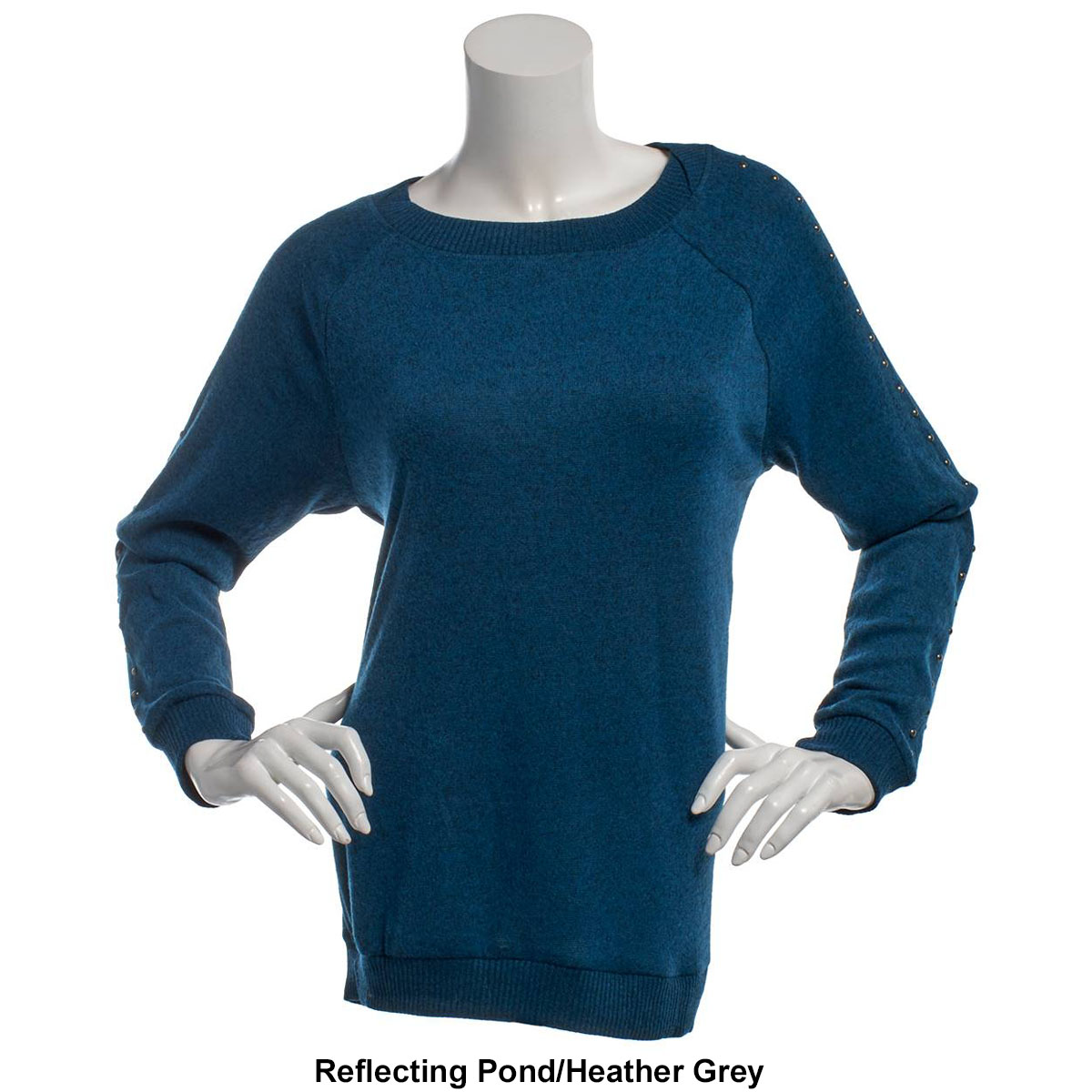 Petite Architect(R) Long Sleeve Embellished Sleeve Knit Blouse