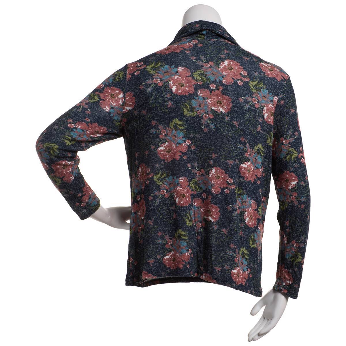 Womens Hasting & Smith Long Sleeve Cowl Neck Floral Hacci Top