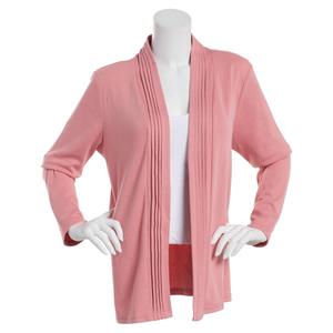 Womens Hasting & Smith Long Sleeve Pleat Front Open Cardigan