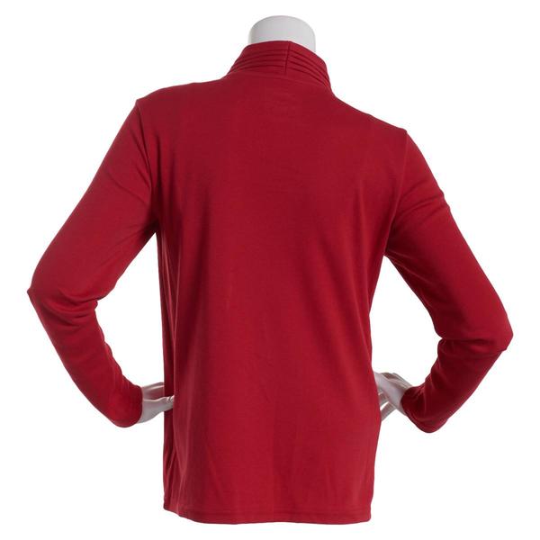 Petite Hasting & Smith Long Sleeve Drape Neck Pleated Cardigan alternate view