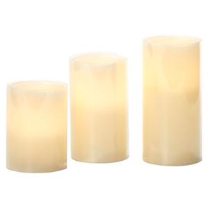White 3pc. Pillar Flameless LED Candle Set