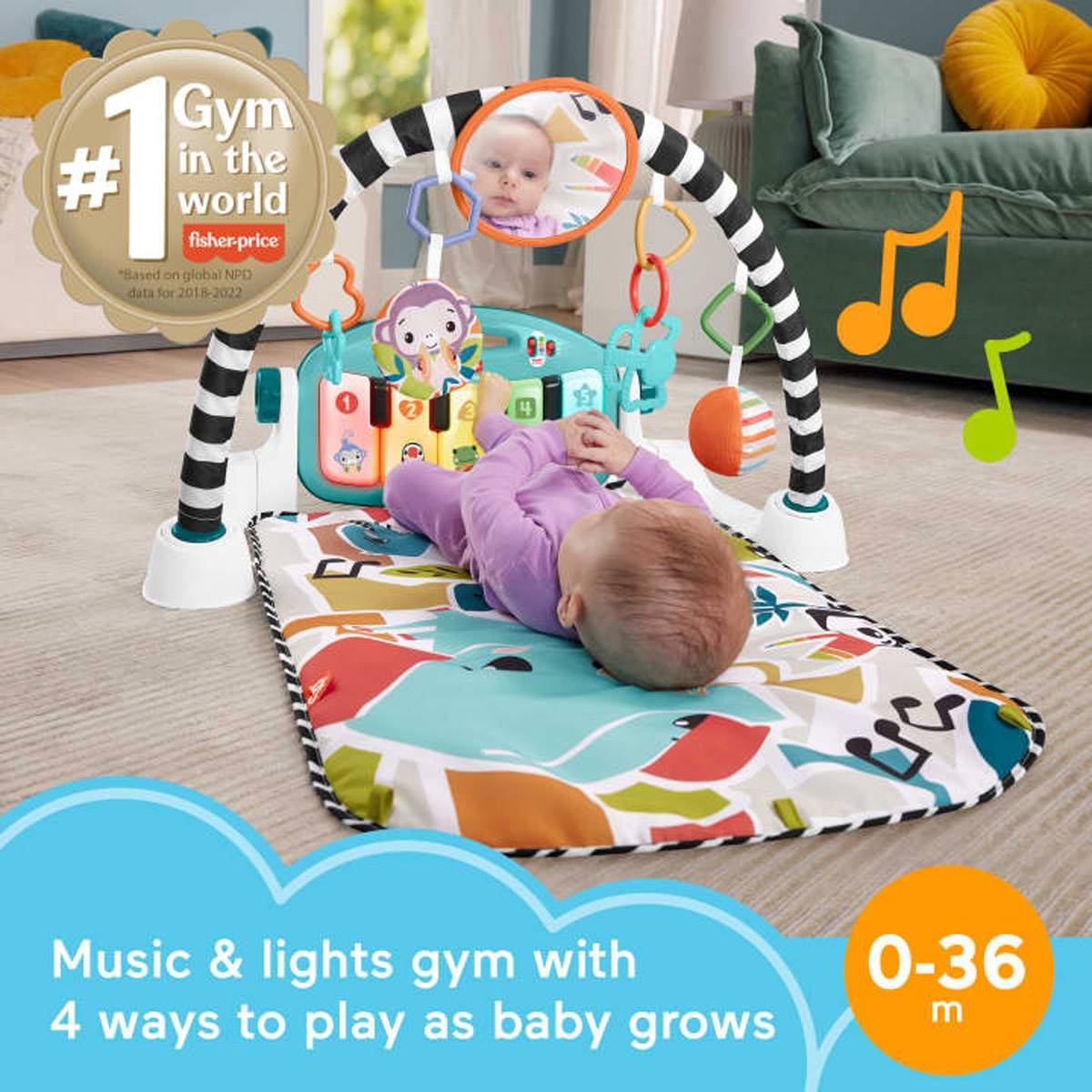 Fisher-Price(R) Glow & Grow Kick & Play Piano - Blue