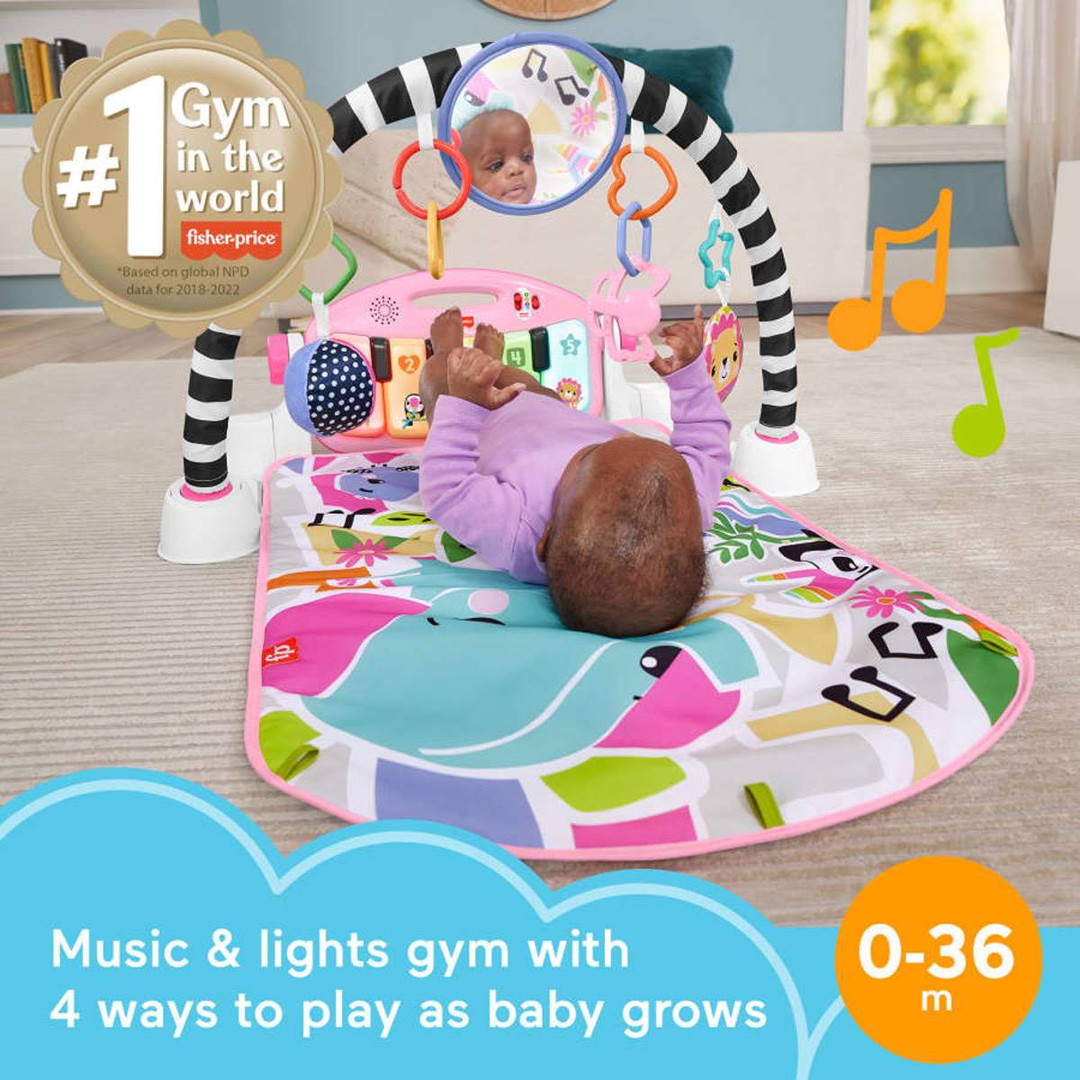 Fisher-Price(R) Glow & Grow Kick & Play Piano - Pink