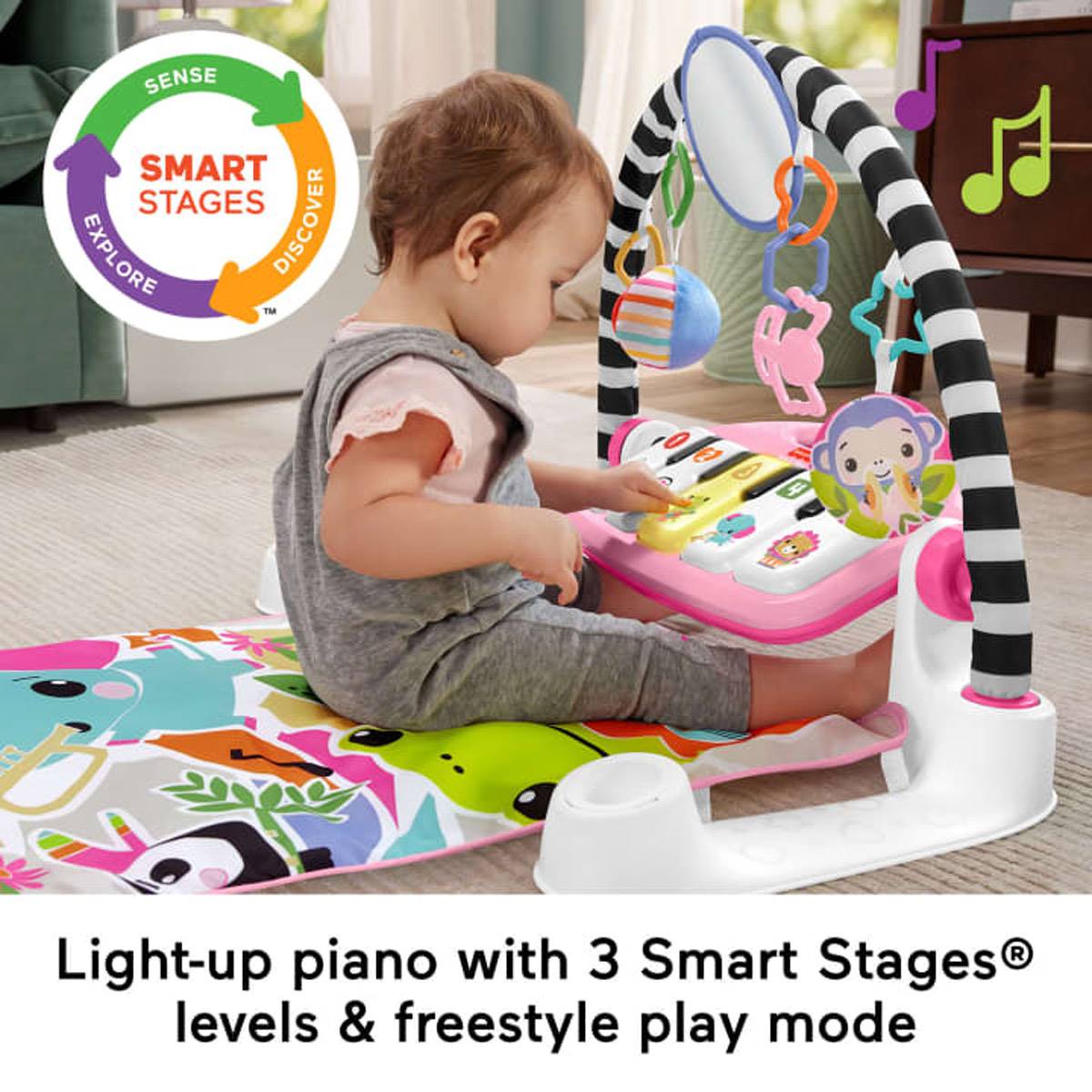 Fisher-Price(R) Glow & Grow Kick & Play Piano - Pink