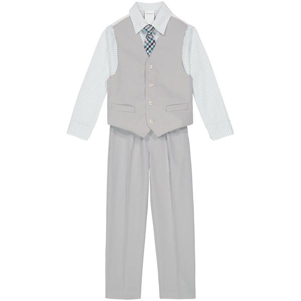Boys (4-7) Van Heusen(R) Silver Heather Poplin Vest Dresswear Set