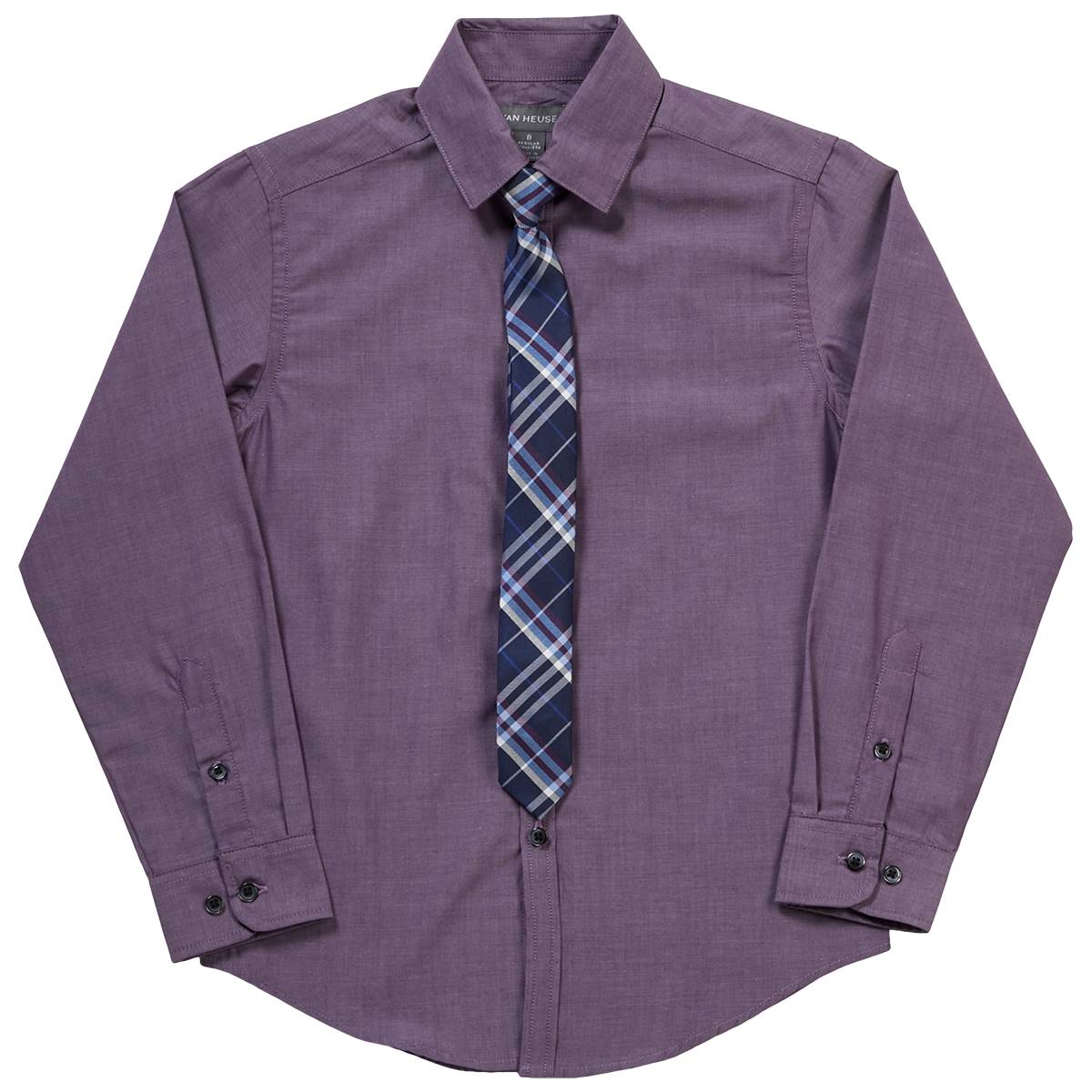 Boys (8-20) Van Heusen(R) Long Sleeve Button Down & Tie - Plum