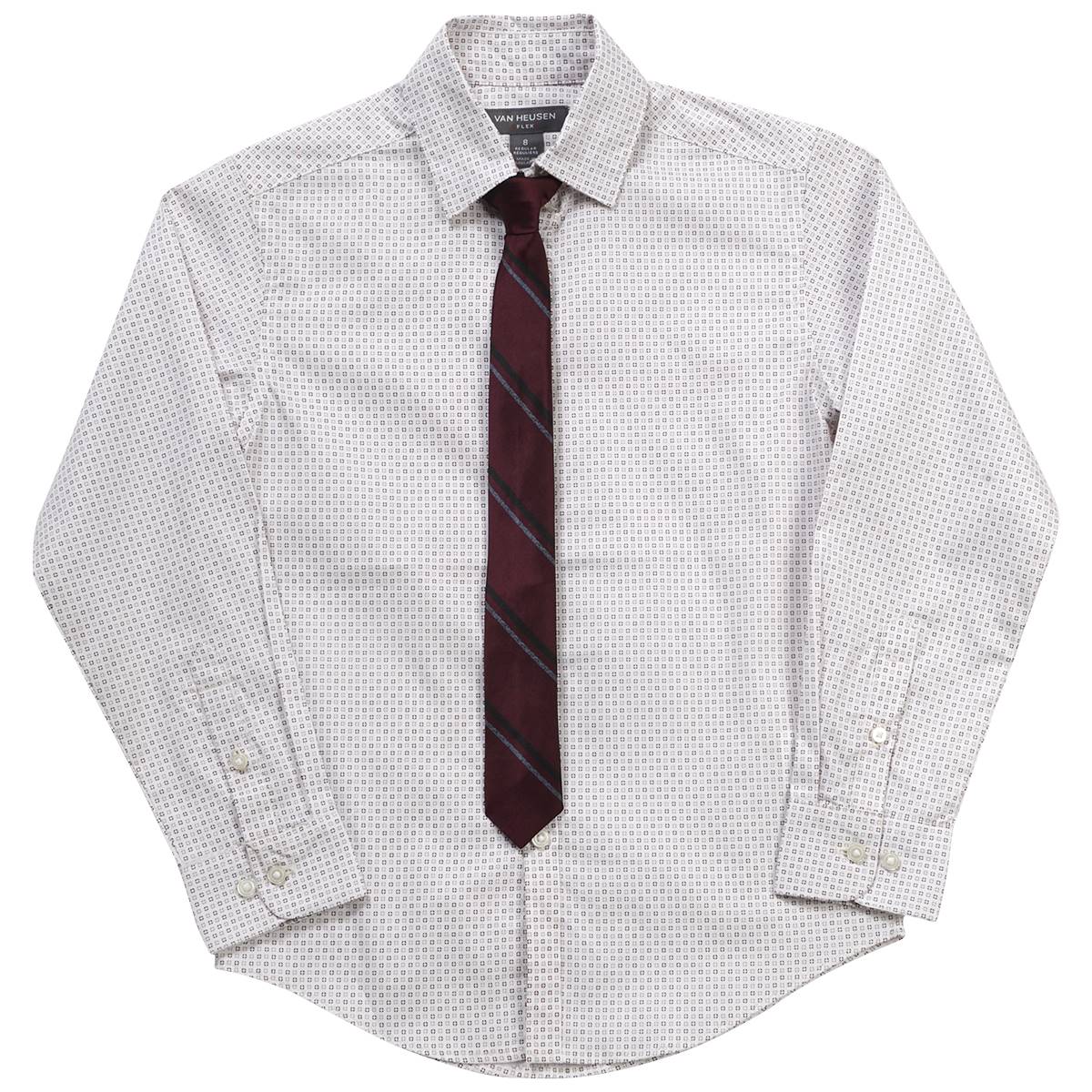 Boys (8-20) Van Heusen(R) Stretch Geometric Button Down & Tie