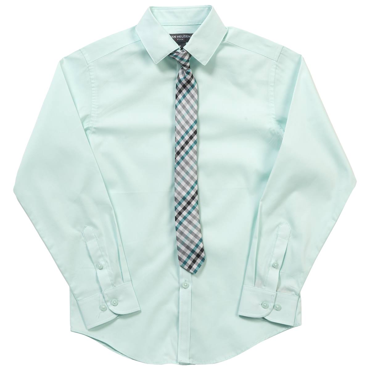 Boys (8-20) Van Heusen(R) Long Sleeve Shirt & Tie Set - Blue Glass