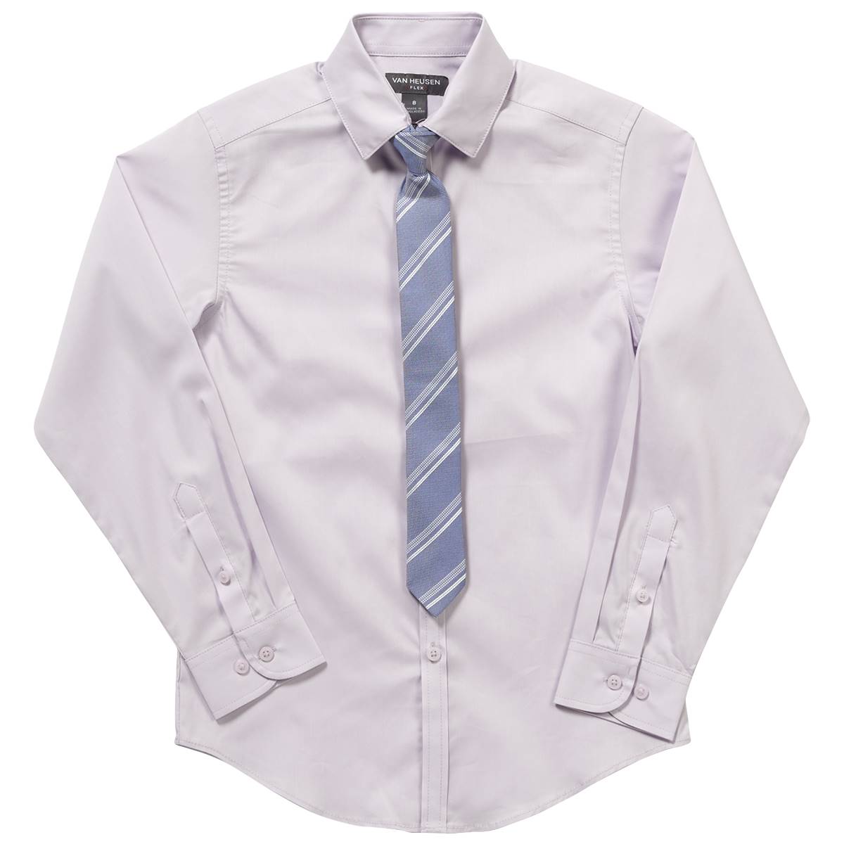 Boys (8-20) Van Heusen(R) Solid Shirt & Tie Set - Lavender