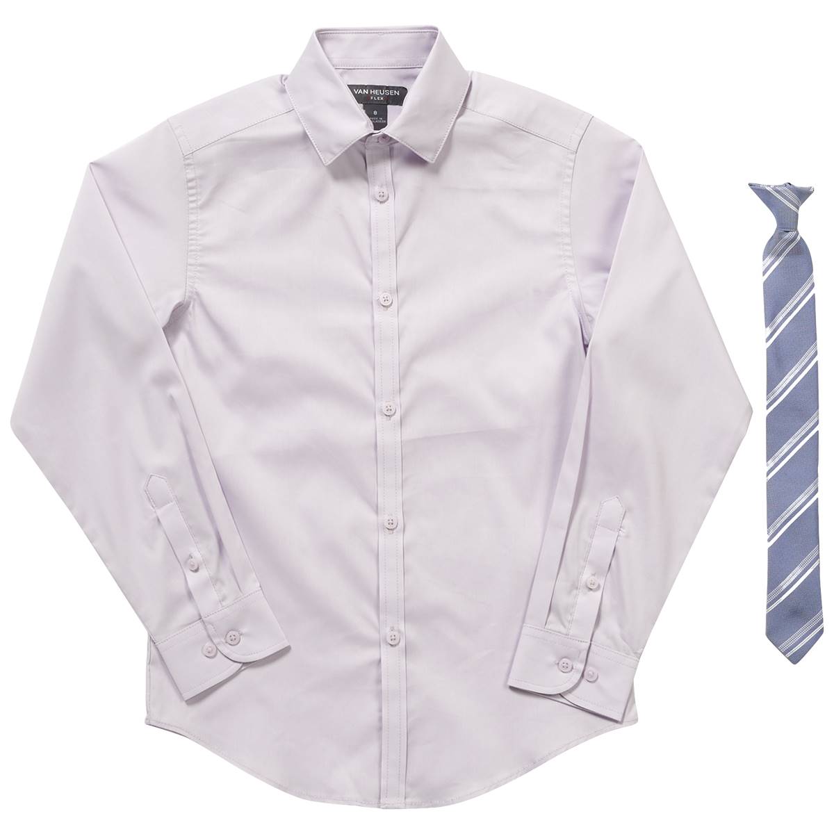 Boys (8-20) Van Heusen(R) Solid Shirt & Tie Set - Lavender
