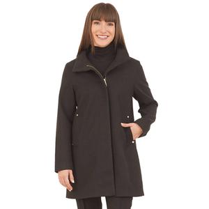 Petite Nine West Full Zip Faux Wool Walker with Stand Collar