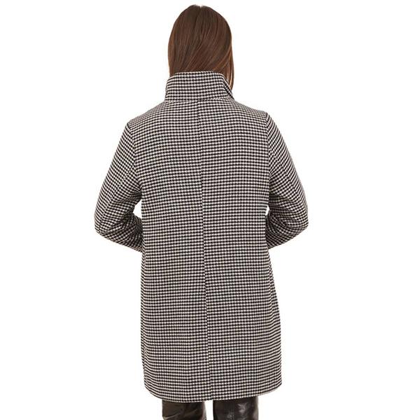 Petite Nine West Houndstooth Faux Wool Walker with Stand Collar alternate view