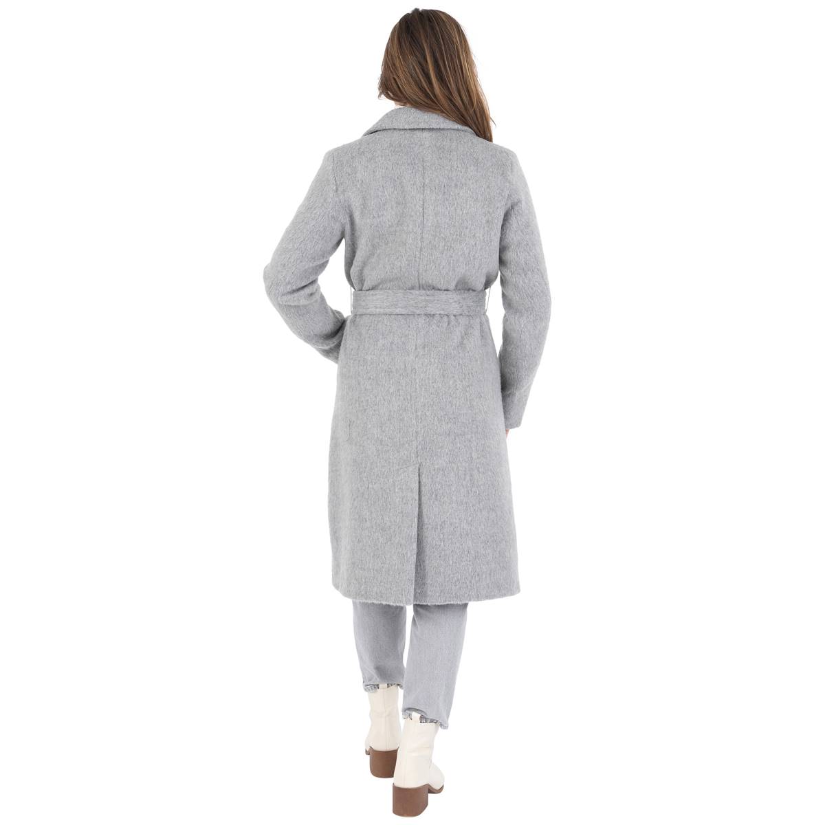 Womens Nine West Long Belted Wool Coat