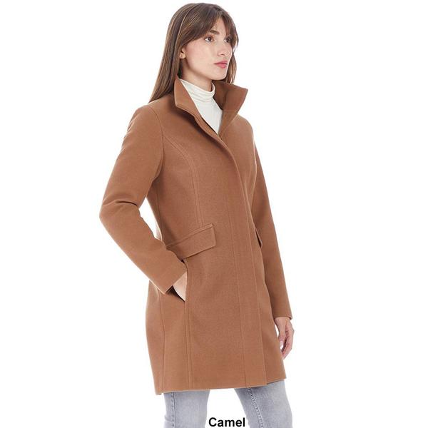 Womens Nine West Full Zip Faux Wool Coat alternate view