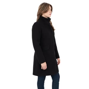 Womens Nine West Faux Wool Zip Front Coat