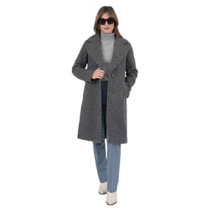 Womens Nine West Single Breasted Faux Wool Boucle Coat