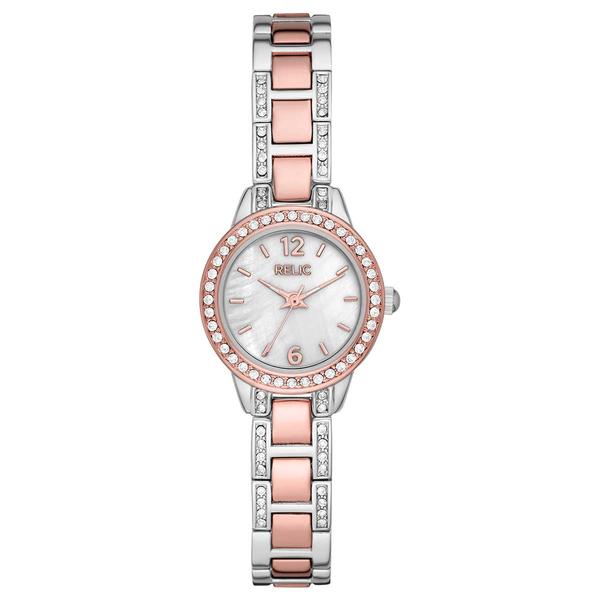 Womens RELIC by Fossil Rose Gold & Silver Bracelet Watch-ZR34588