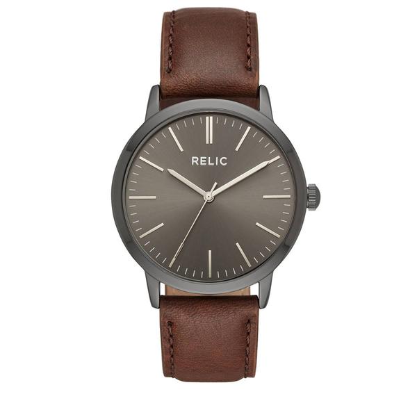 Mens RELIC by Fossil Jeffrey Brown Strap Watch - ZR77300