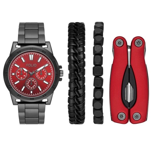 Mens Folio Watch Set w/ Bracelet & Multi-Tool - FMDFL6047