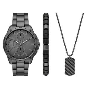 Mens Folio Sunray Dial Watch & Jewelry Gift Set - FMDFL6093