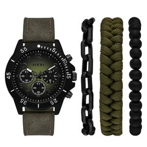 Mens Folio Green Sunray Dial Watch & Bracelet Set - FMDFL6096
