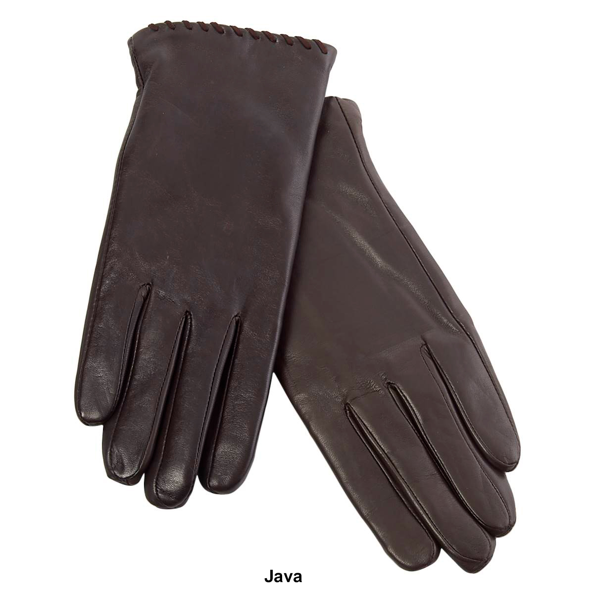 Womens Fownes Leather Whipstitch Hem Gloves