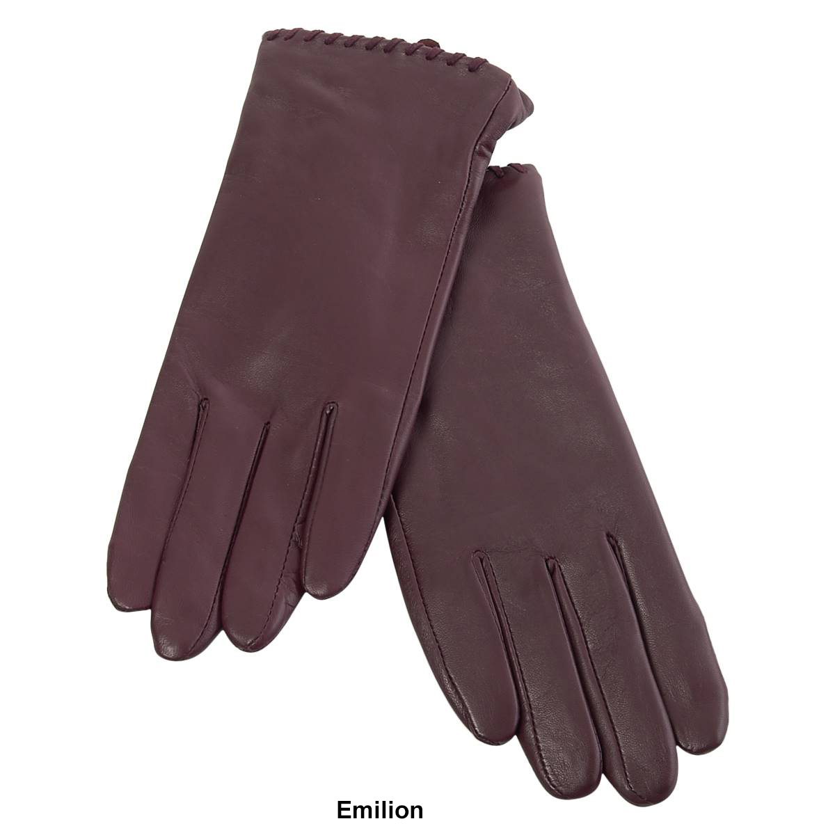 Womens Fownes Leather Whipstitch Hem Gloves