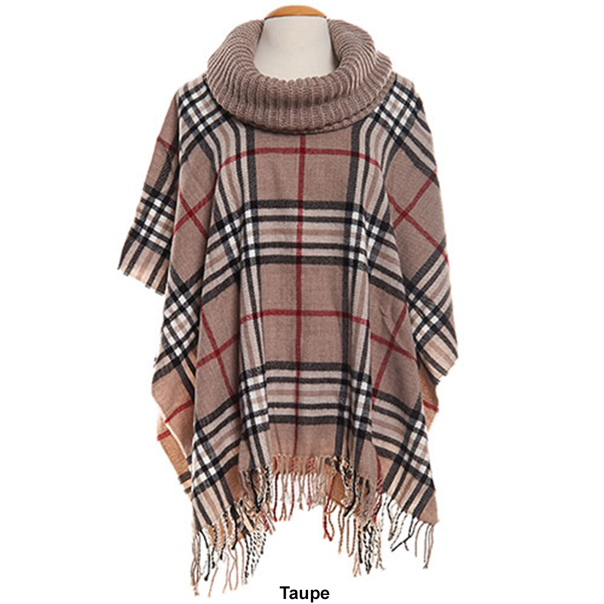 Womens V.Frass Woven Plaid Poncho