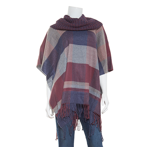 Womens V.Frass Color Block Poncho