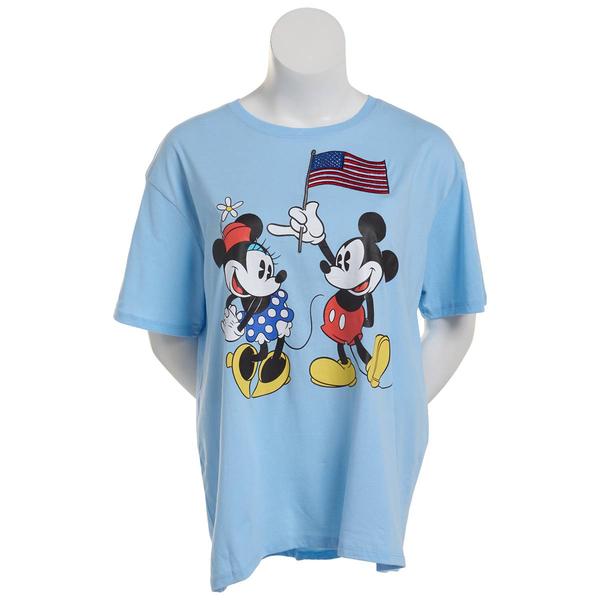 Juniors Plus Freeze Micky & Minnie Americana Graphic Tee