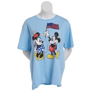 Juniors Plus Freeze Micky & Minnie Americana Graphic Tee