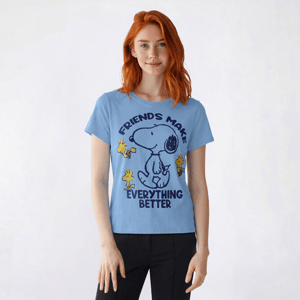 Juniors Freeze Snoopy Friends Make Everything Better Tee