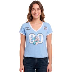 Juniors Plus Freeze Stitch/Angel Woven Lapel Tee alternate view