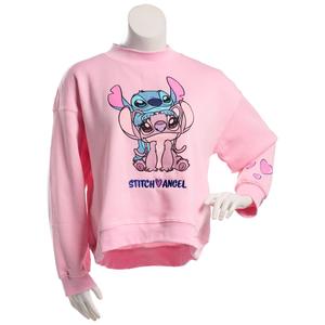 Juniors Plus Freeze Stitch & Angel Mock Neck Fleece Sweatshirt