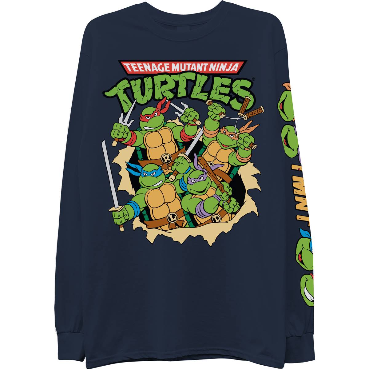 Young Mens Teenage Mutant Ninja Turtles Long Sleeve Graphic Tee