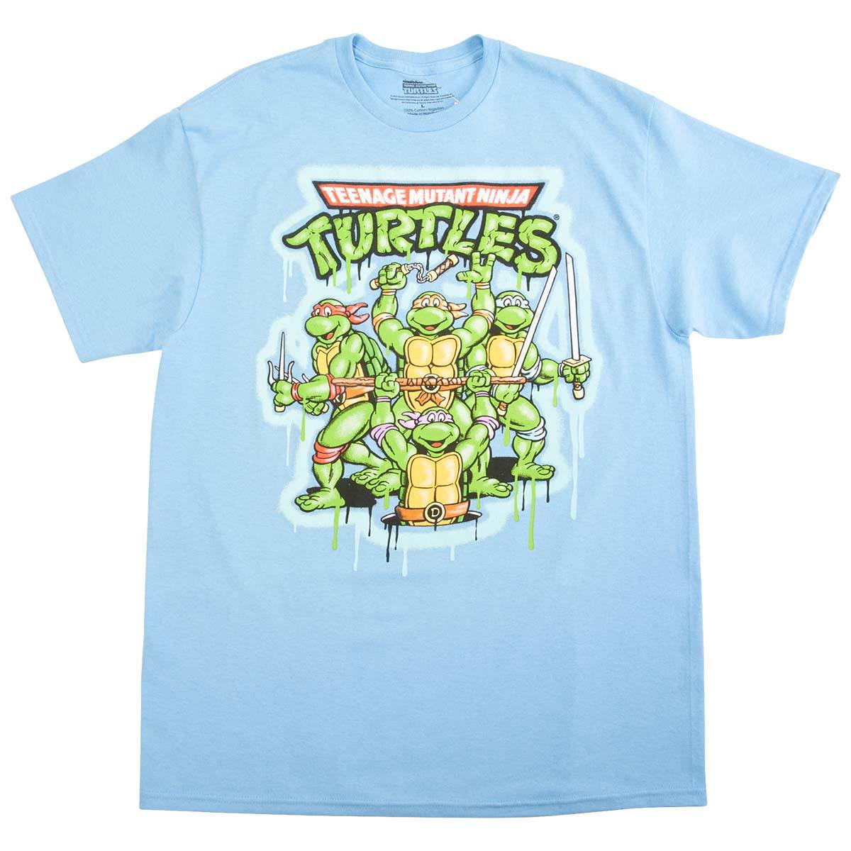 Young Mens Teenage Mutant Ninja Turtles Graphic Tee - Light Blue