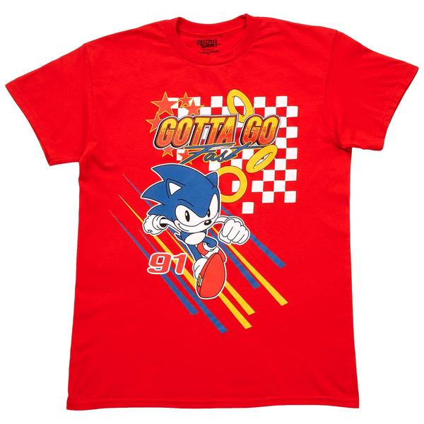 Young Mens Sonic(tm) The Hedgehog Go Fast Graphic Tee - Red