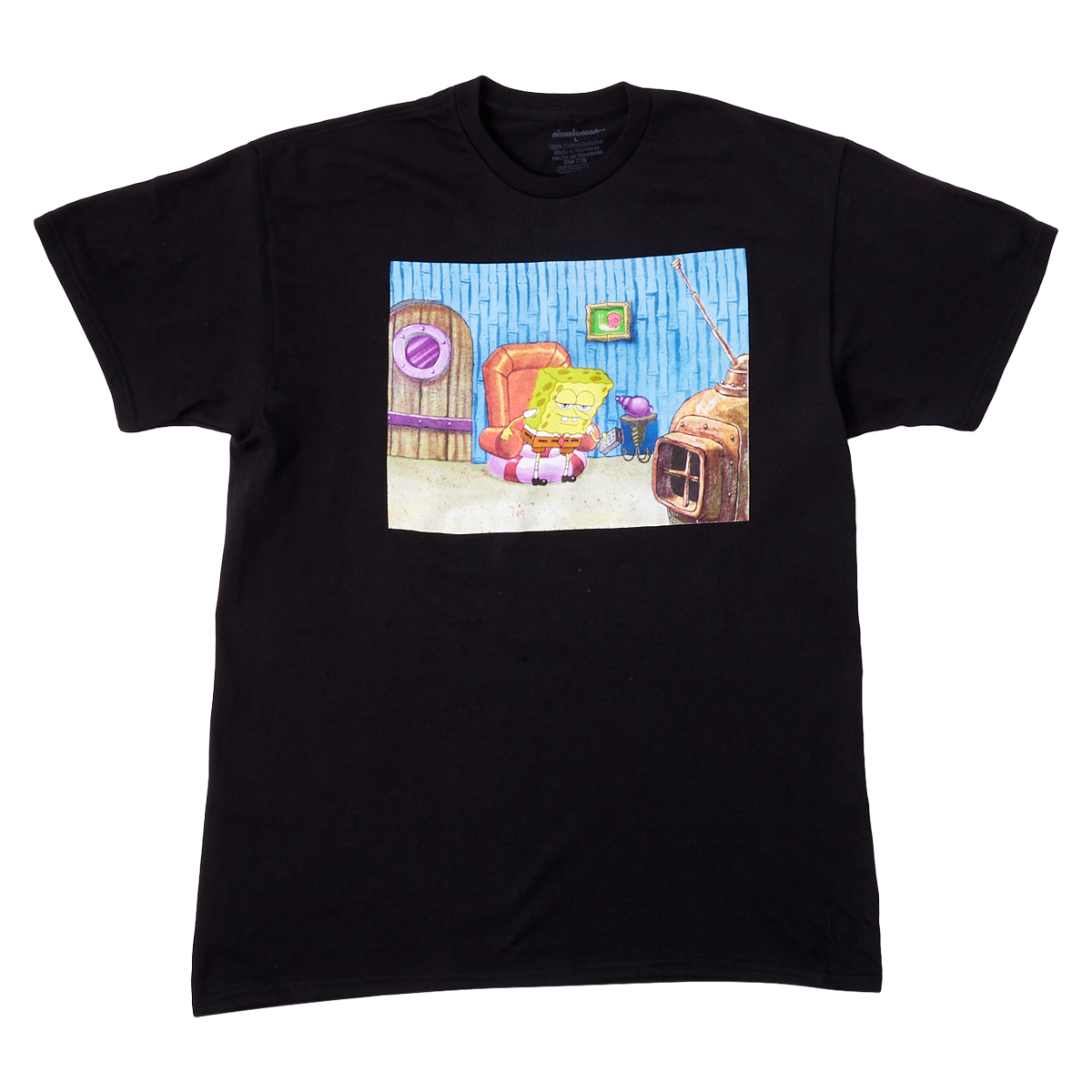 Young Mens SpongeBob Head Out Short Sleeve Graphic Tee