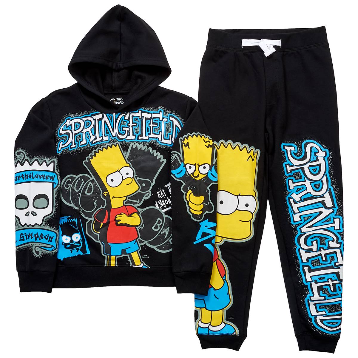 Boys (8-12) Freeze Bart Simpson Hoodie & Jogger Sweatpants Set