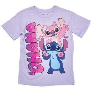 Girls (7-16) Disney Lilo & Stitch Ohana Stitch & Angel Tee