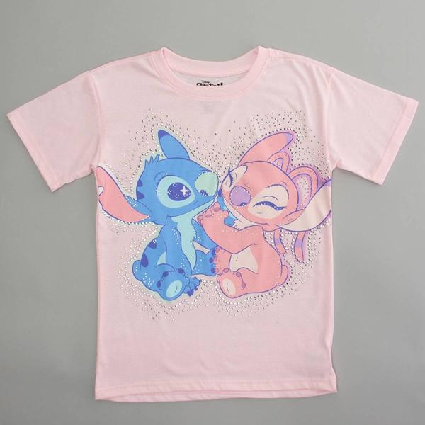 Girls (7-16) Disney Stitch & Angel Rhinestone Tee