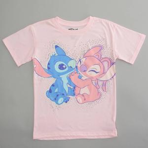 Girls (7-16) Disney Stitch & Angel Rhinestone Tee
