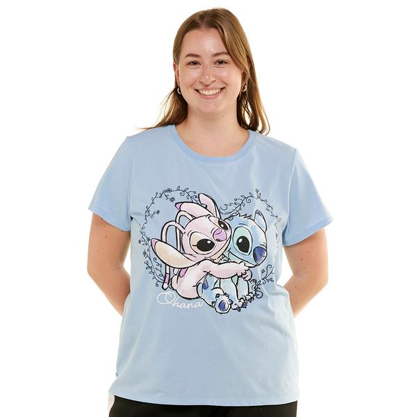 Junior Plus Freeze Stitch & Angel in a Heart Graphic Tee