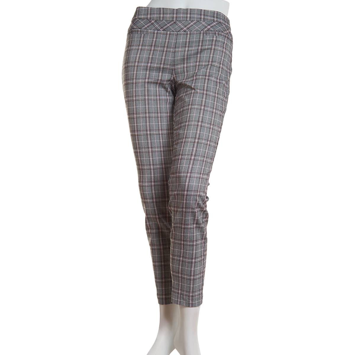 Juniors Leighton Wide Waist Check Millennium Skinny Dress Pants