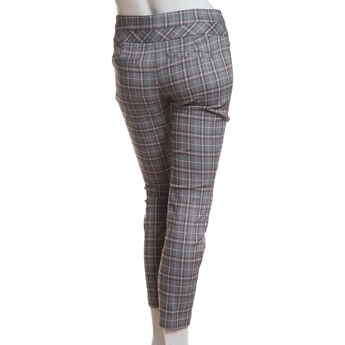 Juniors Leighton Wide Waist Check Millennium Skinny Dress Pants