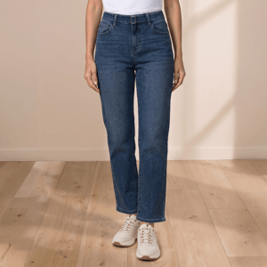 Womens Draper James Mid Rise Straight Leg Self Belt Jeans