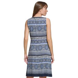 Womens Tommy Hilfiger Sleeveless Stripe Medallion A-Line Dress alternate view