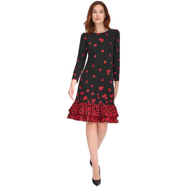 Womens Tommy Hilfiger Floral Ruffle Hem Shift Dress