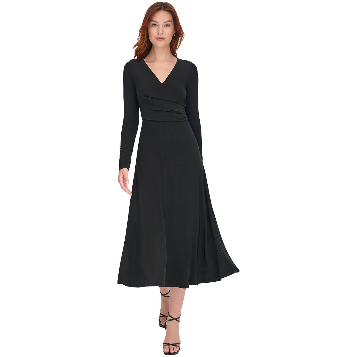 Womens Tommy Hilfiger Long Sleeve Jersey A-Line Midi Dress